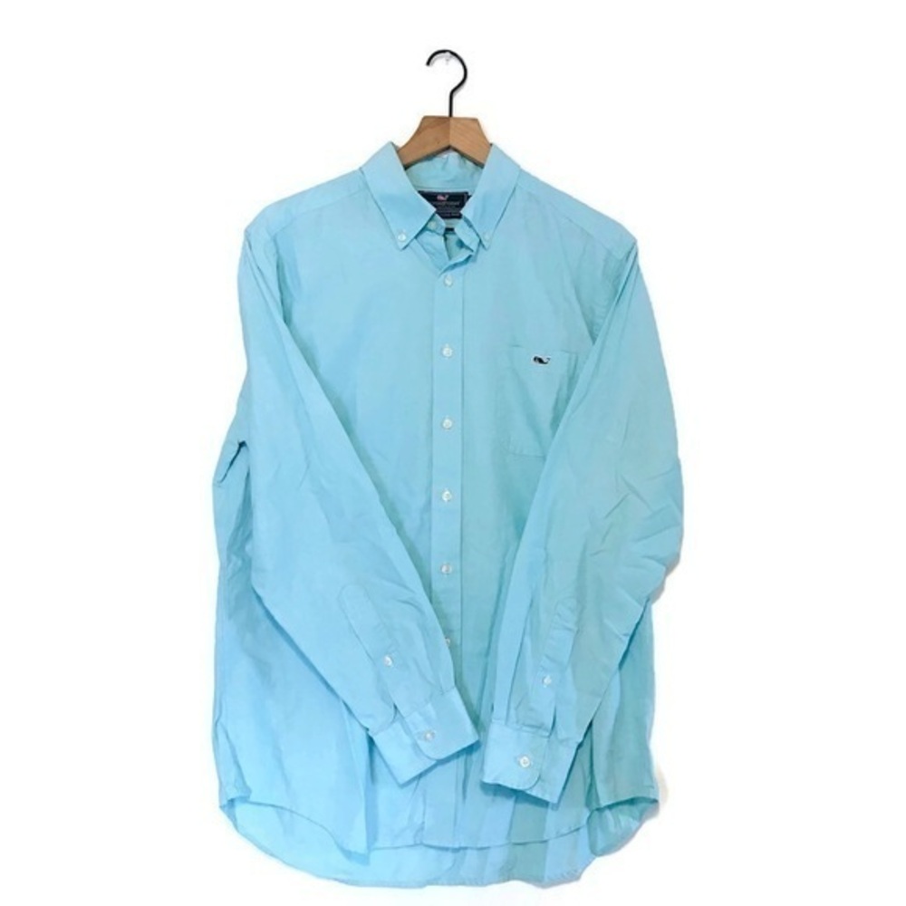 Vineyard Vines Ocean Blue Slim Fit Tucker Shirt Men's Button Front Size Large